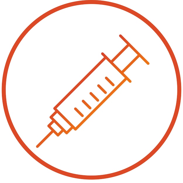 Estilo del icono de la jeringa de diseño vectorial