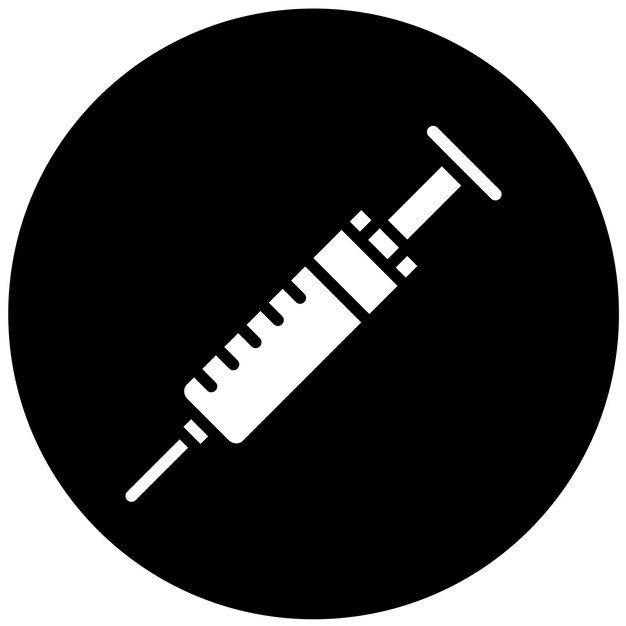 Estilo del icono de la jeringa de diseño vectorial