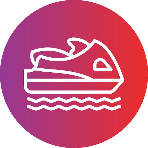 El estilo del icono del jet ski