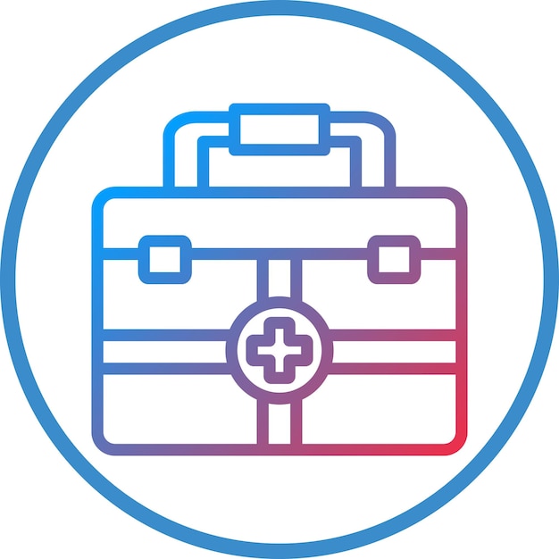 Estilo del icono del kit médico de diseño vectorial