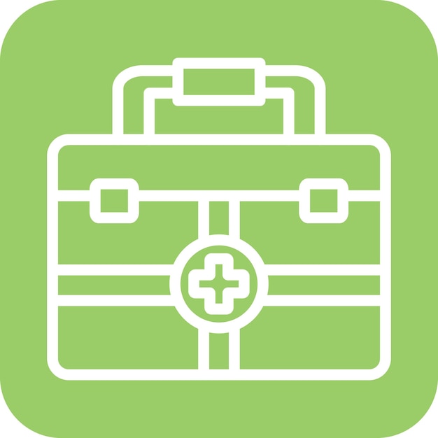 Estilo del icono del kit médico de diseño vectorial