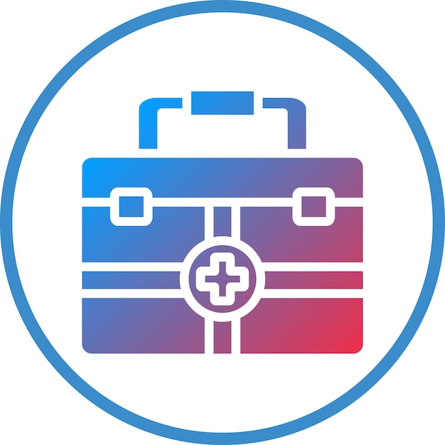 Estilo del icono del kit médico de diseño vectorial