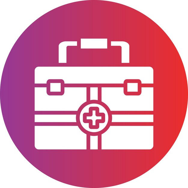 Estilo del icono del kit médico de diseño vectorial
