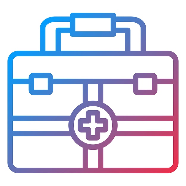 Estilo del icono del kit médico de diseño vectorial