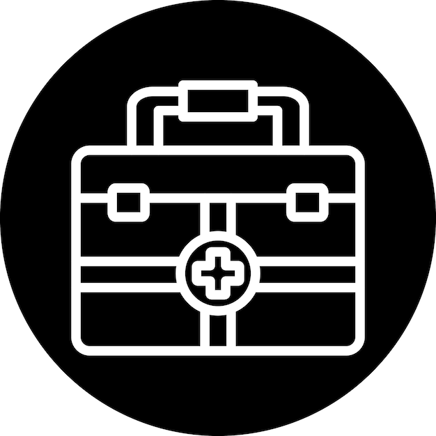 Estilo del icono del kit médico de diseño vectorial