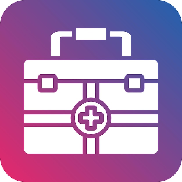 Estilo del icono del kit médico de diseño vectorial