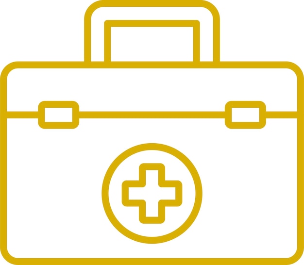 Estilo del icono del kit médico de diseño vectorial