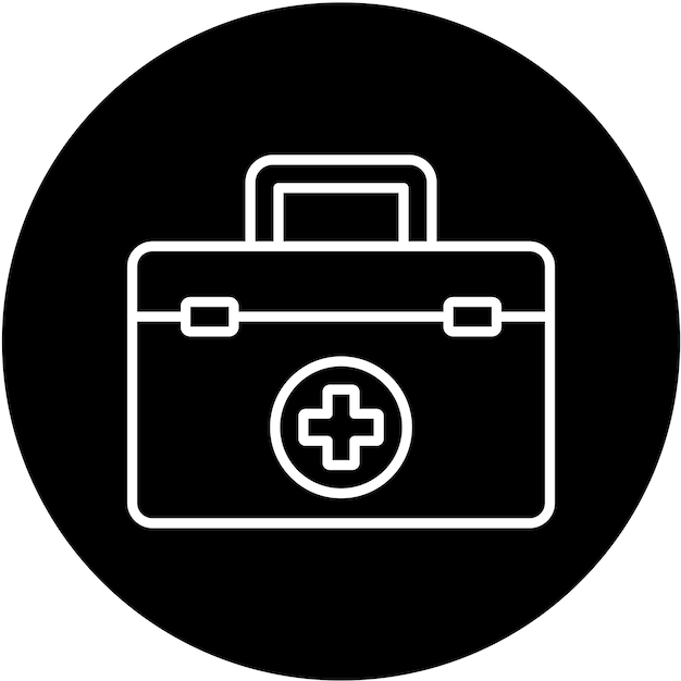 Estilo del icono del kit médico de diseño vectorial