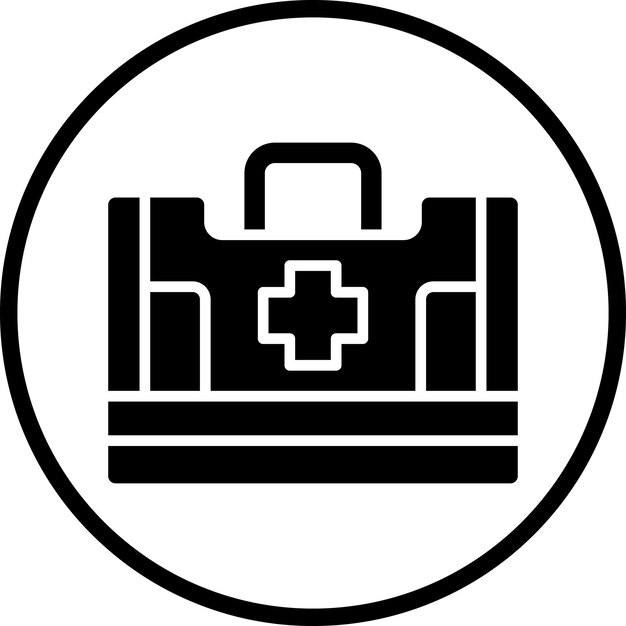 Estilo del icono del kit de primeros auxilios de diseño vectorial