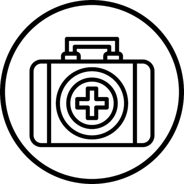 Estilo del icono del kit de primeros auxilios de diseño vectorial