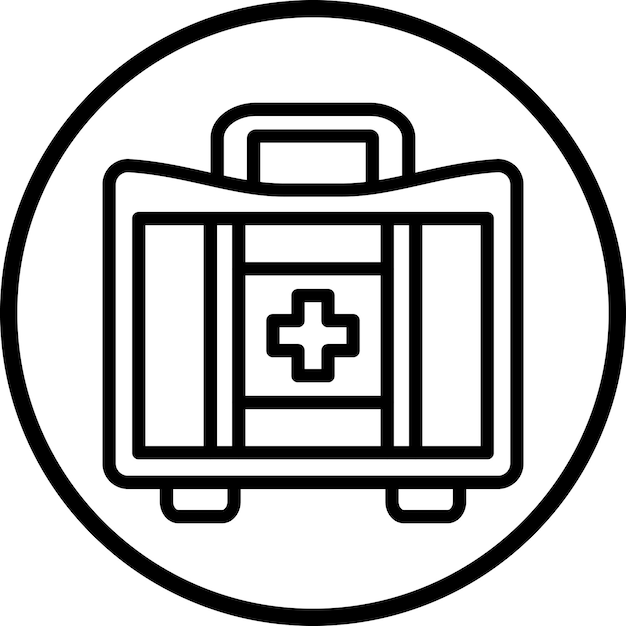 Estilo del icono del kit de primeros auxilios de diseño vectorial