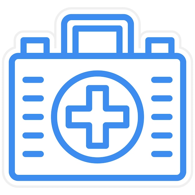 Estilo del icono del kit de primeros auxilios de diseño vectorial