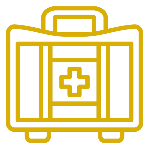 Estilo del icono del kit de primeros auxilios de diseño vectorial