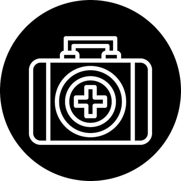 Estilo del icono del kit de primeros auxilios de diseño vectorial