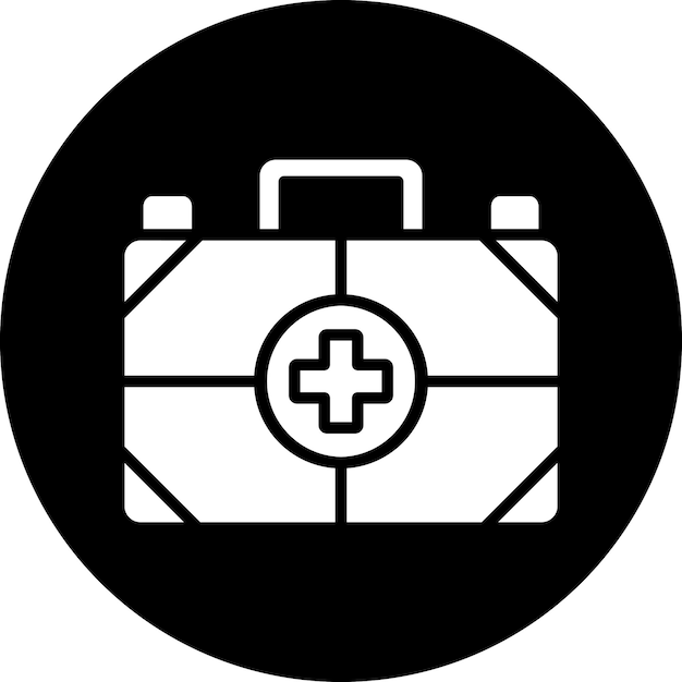 Estilo del icono del kit de primeros auxilios de diseño vectorial