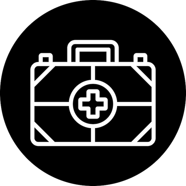 Estilo del icono del kit de primeros auxilios de diseño vectorial