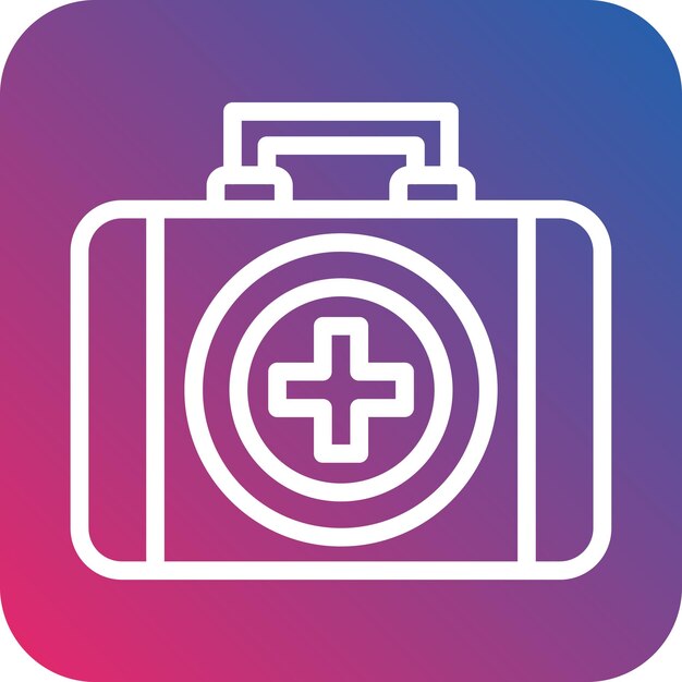 Estilo del icono del kit de primeros auxilios de diseño vectorial