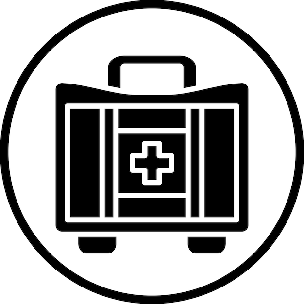 Estilo del icono del kit de primeros auxilios de diseño vectorial