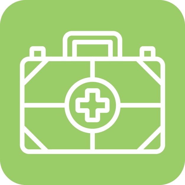 Estilo del icono del kit de primeros auxilios de diseño vectorial