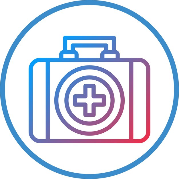 Estilo del icono del kit de primeros auxilios de diseño vectorial