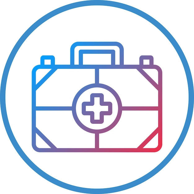 Estilo del icono del kit de primeros auxilios de diseño vectorial