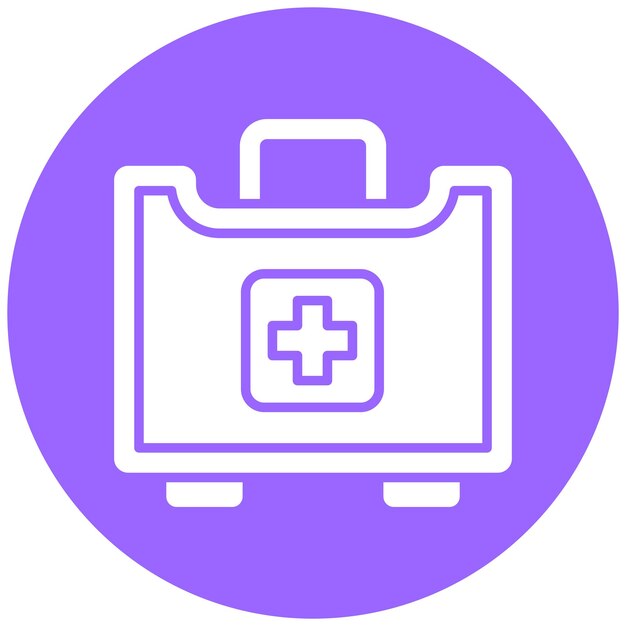 Estilo del icono del kit de primeros auxilios de diseño vectorial