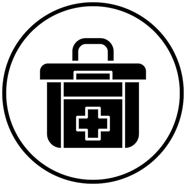 Estilo del icono del kit de primeros auxilios de diseño vectorial