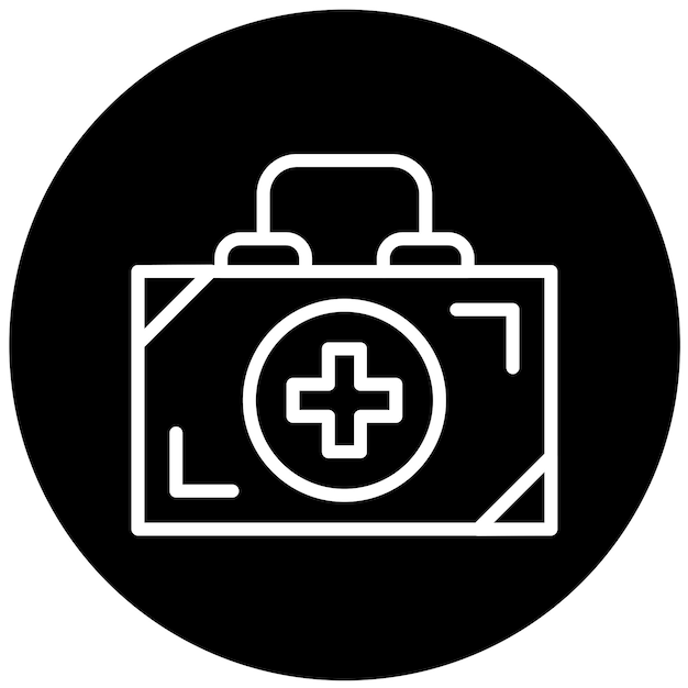 Estilo del icono del kit de primeros auxilios de diseño vectorial
