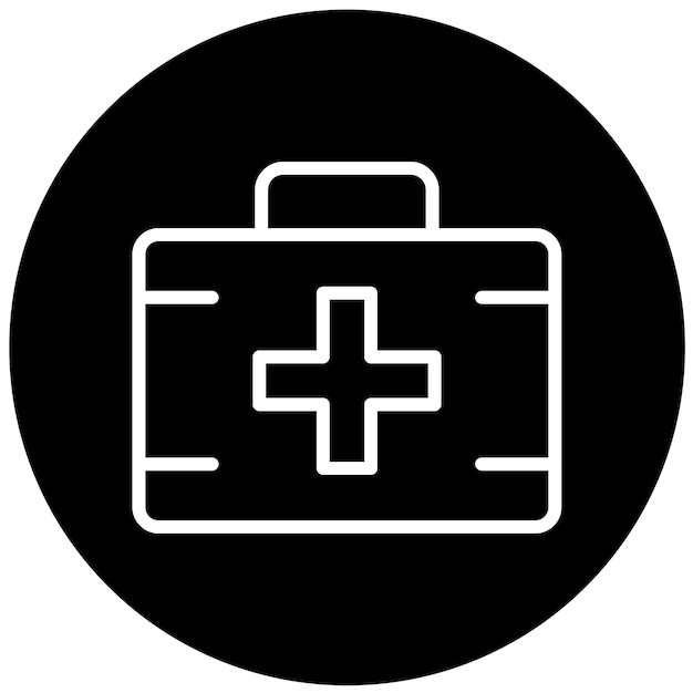 Estilo del icono del kit de primeros auxilios de diseño vectorial