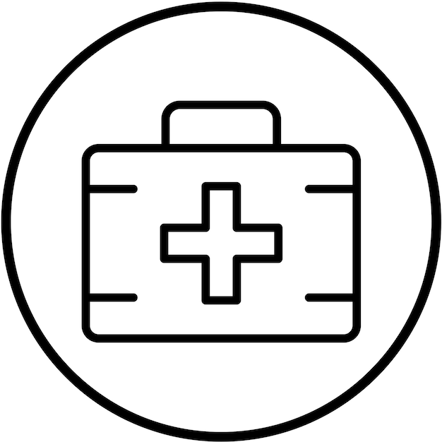 Estilo del icono del kit de primeros auxilios de diseño vectorial