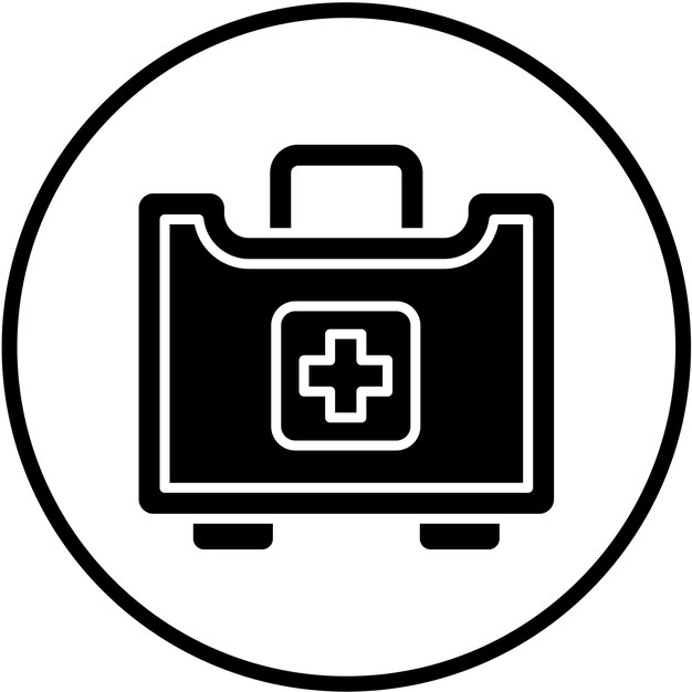 Estilo del icono del kit de primeros auxilios de diseño vectorial