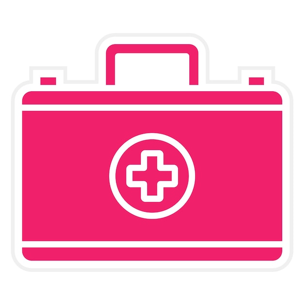 Estilo del icono del kit de primeros auxilios de diseño vectorial