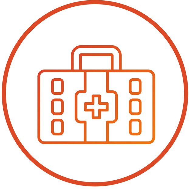 Estilo del icono del kit de primeros auxilios de diseño vectorial
