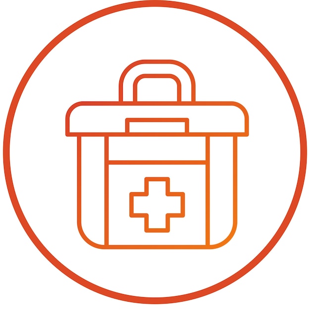 Estilo del icono del kit de primeros auxilios de diseño vectorial
