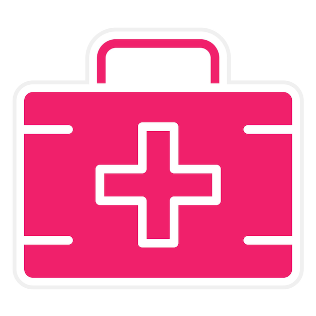 Estilo del icono del kit de primeros auxilios de diseño vectorial