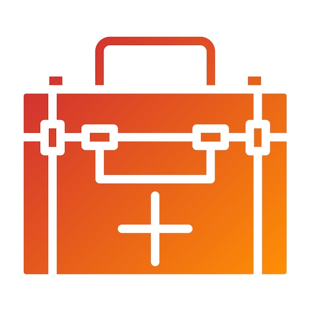Estilo del icono del kit de primeros auxilios de diseño vectorial