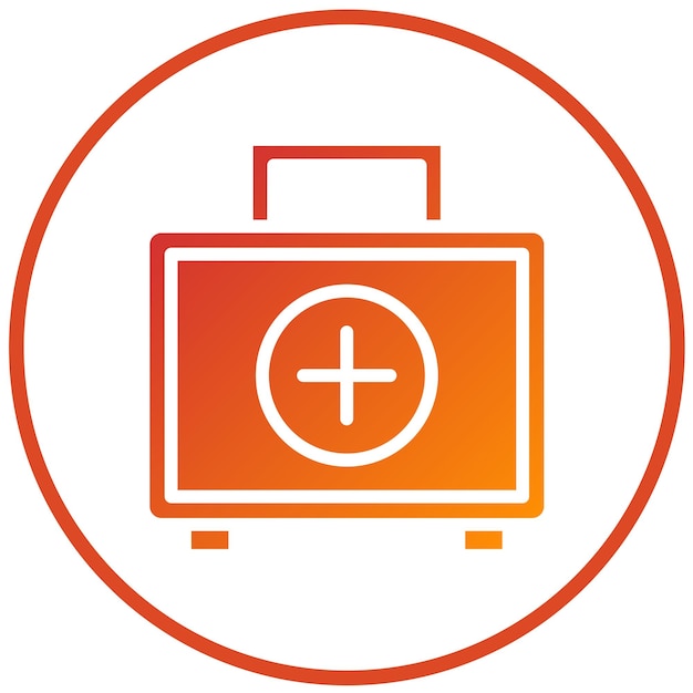 Estilo del icono del kit de primeros auxilios de diseño vectorial