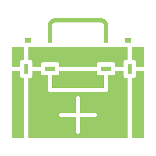 Estilo del icono del kit de primeros auxilios de diseño vectorial