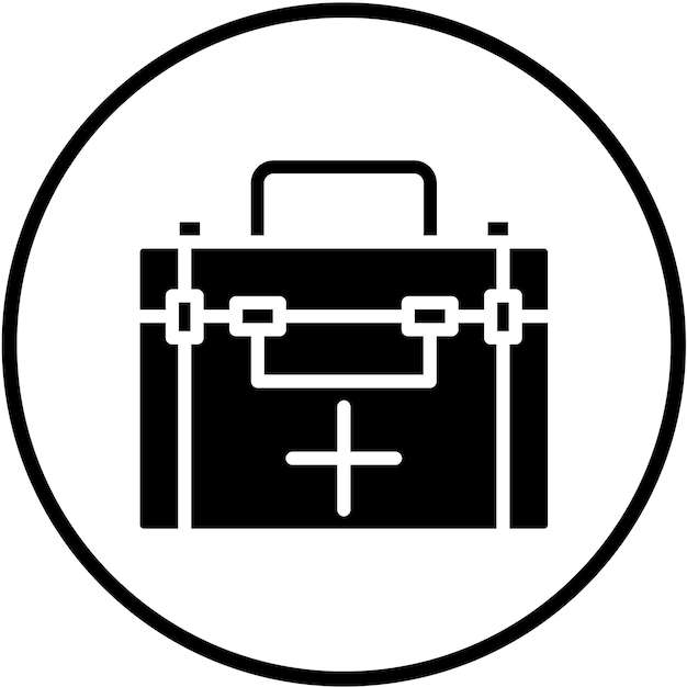 Estilo del icono del kit de primeros auxilios de diseño vectorial