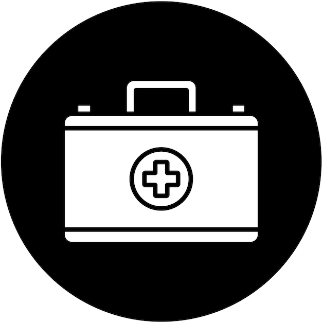 Estilo del icono del kit de primeros auxilios de diseño vectorial