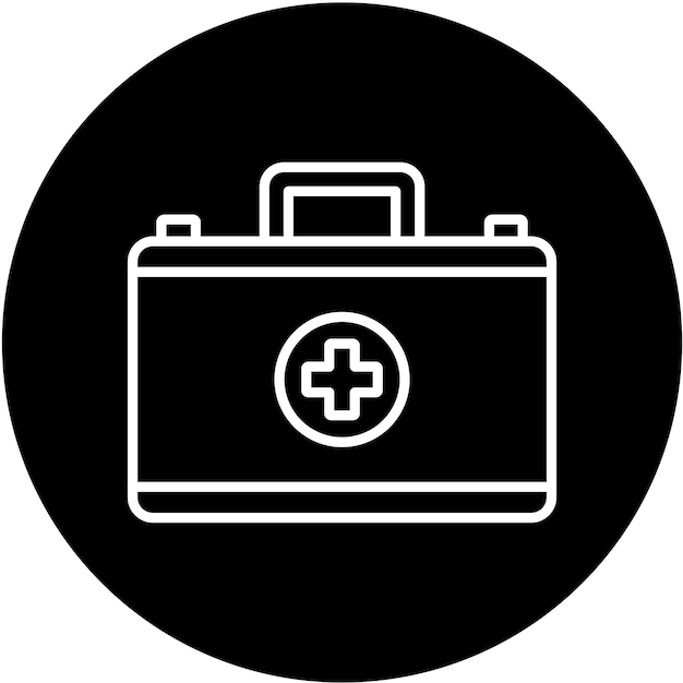 Estilo del icono del kit de primeros auxilios de diseño vectorial