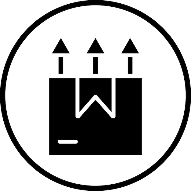 Estilo del icono del lado de arriba del paquete