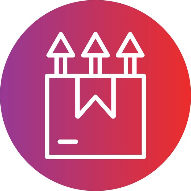 Estilo del icono del lado de arriba del paquete