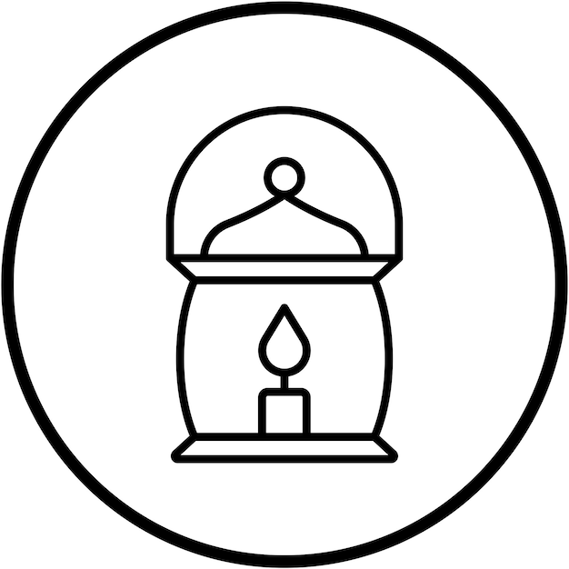 Estilo del icono de la lámpara de aceite de diseño vectorial