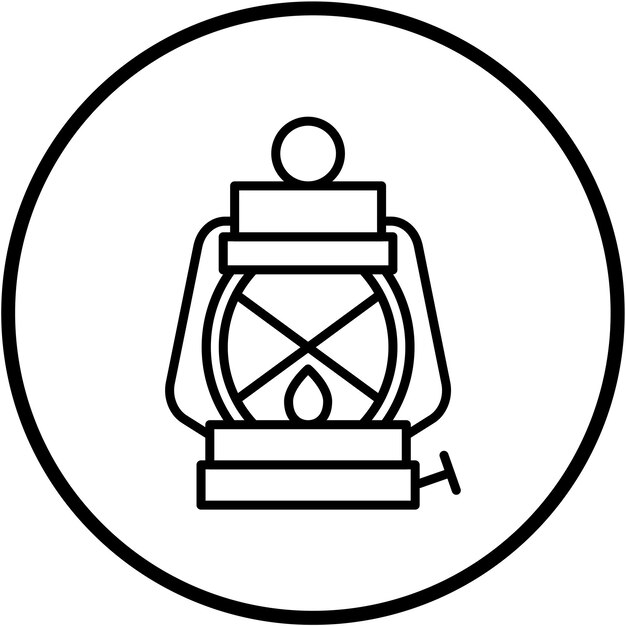 Estilo del icono de la lámpara de aceite de diseño vectorial
