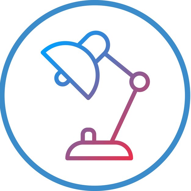 Estilo del icono de la lámpara de escritorio de diseño vectorial