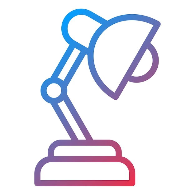 Estilo del icono de la lámpara de escritorio de diseño vectorial