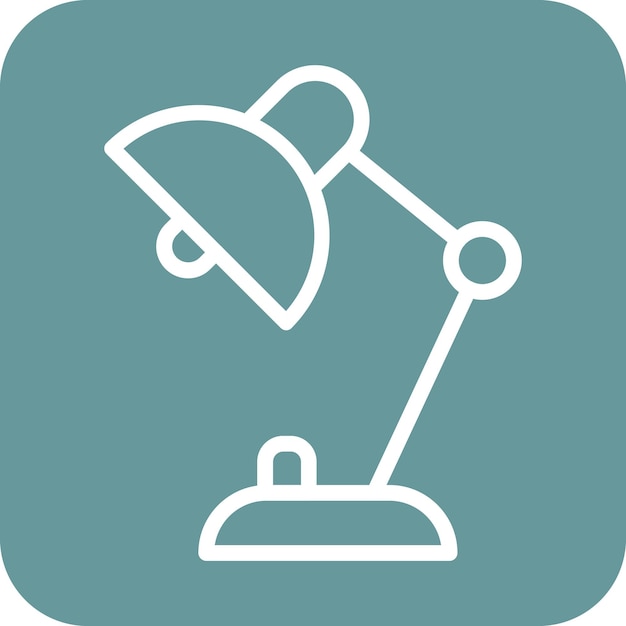 Estilo del icono de la lámpara de escritorio de diseño vectorial