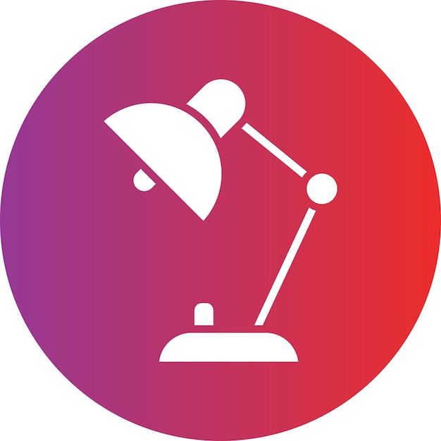 Estilo del icono de la lámpara de escritorio de diseño vectorial