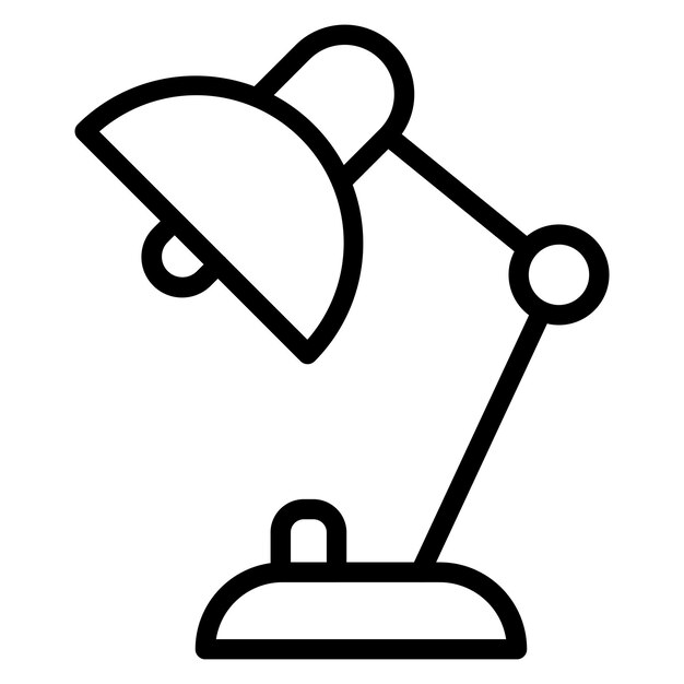 Estilo del icono de la lámpara de escritorio de diseño vectorial